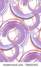 Watercolor seamless circles pattern hand painted . Vector illustration , fabric swatch ,wrapping paper.
