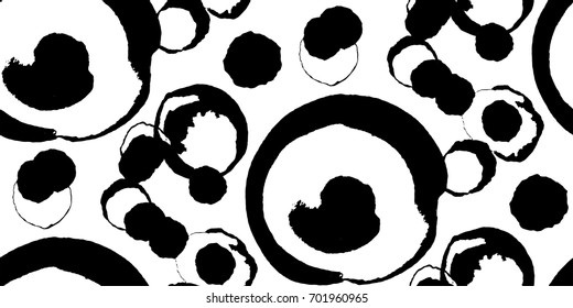 Watercolor seamless circles pattern hand painted . Vector illustration , fabric swatch ,wrapping paper.