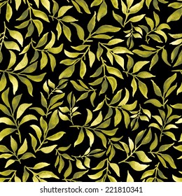 watercolor seamless floral pattern with leaf