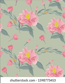 watercolor seamless floral pattern with with leafs and flowers,best for wallpaper,postcards,invitation cards,fabric.