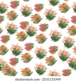 Padrão floral sem costura aquarela. Vetor, feito à mão, bonito, design têxtil e de tecido. 
