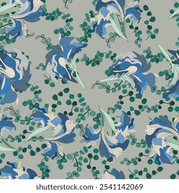 Patrón floral sin fisuras de la acuarela. Vector, hecho a mano, lindo, textil, moda, paquete y diseño de la tela. 
