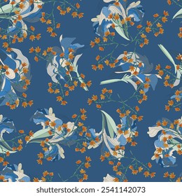 Patrón floral sin fisuras de la acuarela. Vector, hecho a mano, lindo, textil, moda, paquete y diseño de la tela. 
