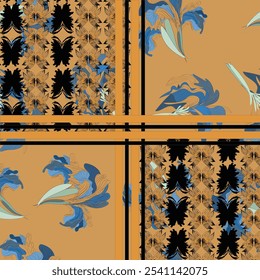 Aquarell nahtloses Blumenmuster. Vektor, handgefertigt, niedlich, Textil, Mode, Paket und Stoff-Design. 
