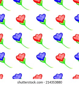 Watercolor seamless floral vector background. Can be used for wallpaper, background, surface textures, pattern fills, pack, web page.