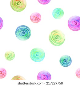Watercolor seamless flower pattern, vector design