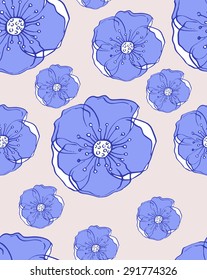 watercolor seamless flower Pattern. Vector hand-drawn background