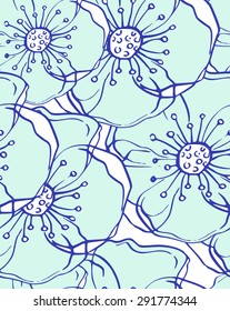watercolor seamless flower Pattern. Vector hand-drawn background