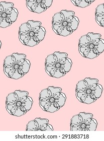 watercolor seamless flower Pattern. Vector hand-drawn background