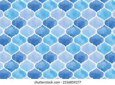 watercolor seamless moroccan pattern for banners, cards, flyers, social media wallpapers, etc.