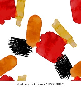 Watercolor seamless pattern with abstract elements. Creative colorful texture.
