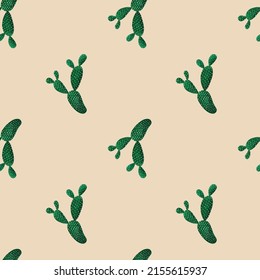 Watercolor seamless pattern background with cactus and succulent