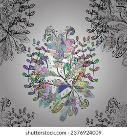 Watercolor seamless pattern bouquet of flowers. Beautiful pattern for decoration and design. Trendy print. Exquisite pattern of watercolor sketches of the flower. Toned.