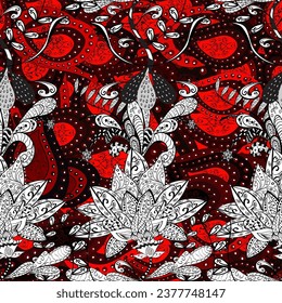 Watercolor seamless pattern bouquet of flowers. Beautiful pattern for decoration and design. Trendy print. Exquisite pattern of watercolor sketches of the flower. Toned.