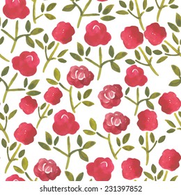 watercolor seamless pattern with a bouquet of roses