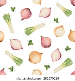 Watercolor seamless pattern of bow, vector illustration.