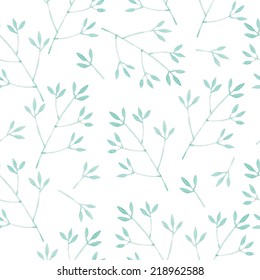 Watercolor seamless pattern with branches.