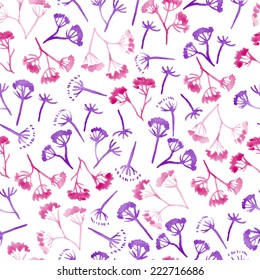 watercolor seamless pattern with corolla