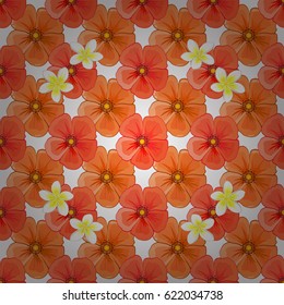Watercolor seamless pattern with cosmos flowers on a white background. Vintage style trendy print. Beautiful vector pattern for decoration and design. Exquisite pattern of cosmos flowers.