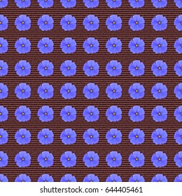 Watercolor seamless pattern with cosmos flowers. Beautiful pattern for decoration and design. Trendy print on a brown background. Exquisite pattern with cosmos flowers in vintage style.