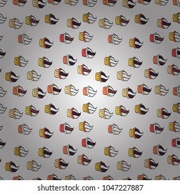 Watercolor seamless pattern with cupcakes. Wrapping paper. Vector. Bright birthday pattern on white, black and beige.