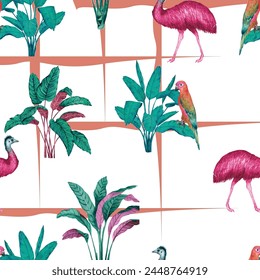 Watercolor seamless pattern design. Hand drawn flowers on white  background. Cute for kids room decor and textile design. 