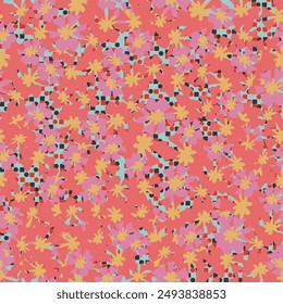 Watercolor seamless pattern design. Hand drawn flowers on white background. Cute for kids room decor and textile design.
