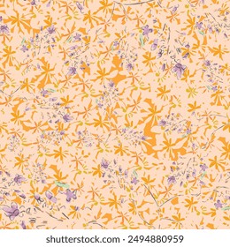 Watercolor seamless pattern design. Hand drawn flowers on white background. Cute for kids room decor and textile design.
