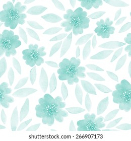 watercolor seamless pattern with flowers of apple