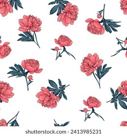 watercolor seamless pattern with flowers. vintage floral pattern. flower seamless pattern. botanical art. floral botanical collection. watercolor botanical design. watercolor botanical design. seamles