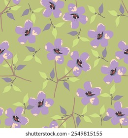 Watercolor seamless pattern with flowers. Vintage floral pattern. Flower seamless pattern. Botanical art. Floral botanical collection. Wedding floral set. Watercolor botanical design.