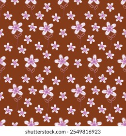 Watercolor seamless pattern with flowers. Vintage floral pattern. Flower seamless pattern. Botanical art. Floral botanical collection. Wedding floral set. Watercolor botanical design.