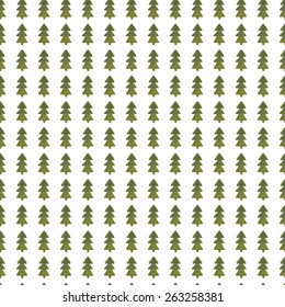 watercolor seamless pattern with forest of trees