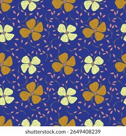 Watercolor seamless pattern with garden flowers. Vintage spring or summer floral pattern. Flower seamless pattern. Botanical art. Wedding floral