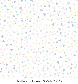 Watercolor Seamless pattern with geometric triangle. Colorful geometric triangle dots seamless pattern with white background. EPS vector illustration