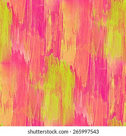 Watercolor seamless pattern. Handmade texture. Bright acid pink and yellow colors. Vector illustration. Modern abstract  acrylic wallpaper