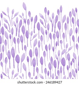 watercolor seamless pattern with leafs flower