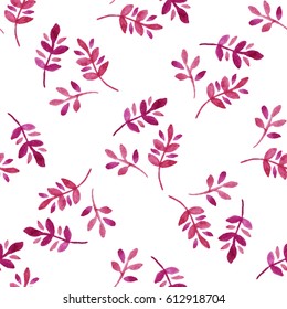 Watercolor seamless pattern with leaves. Vector illustration