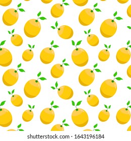 Watercolor seamless pattern with lemons on the white background. Vector illustration. Hand drawn background.