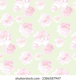 Watercolor seamless pattern of light flowers. Beautiful print for decoration of textiles and design