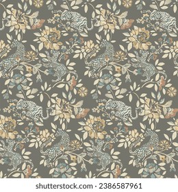 Watercolor seamless pattern of light flowers. Beautiful print for decoration of textiles and design