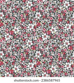 Watercolor seamless pattern of light flowers. Beautiful print for decoration of textiles and design