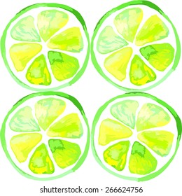 watercolor seamless pattern with limes
