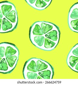 watercolor seamless pattern with limes