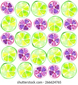 watercolor seamless pattern with limes