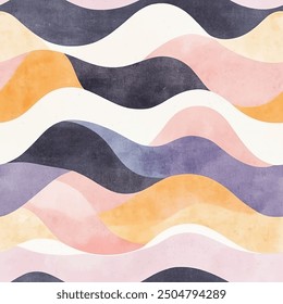 Watercolor seamless pattern. Marine collection