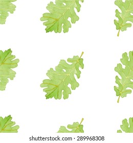 watercolor seamless pattern oak leaf vector 