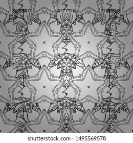 Watercolor seamless pattern on striped background. Vector floral print in white and black colors.