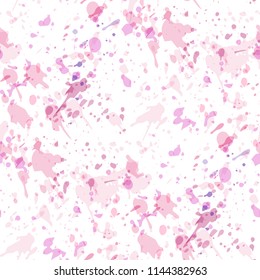 Watercolor seamless pattern with paint splashes in pastel colors. Abstract vector illustration. Creative spotted backdrop