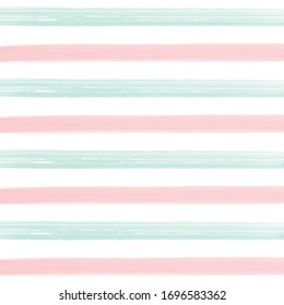 Watercolor seamless pattern with pastel stripes. Vector seamless strip watercolor pattern.